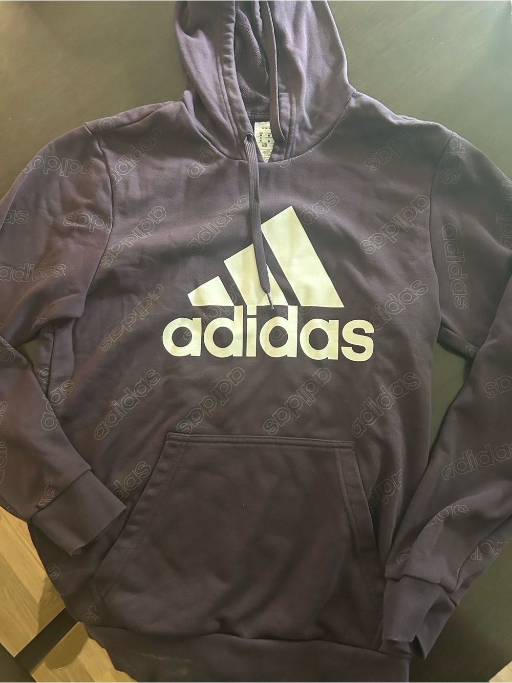 adidas Purple Pullover Hoodie with White Logo